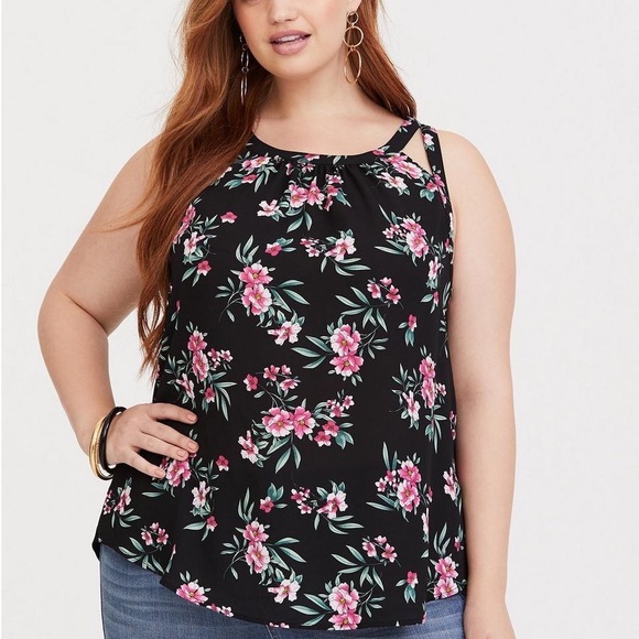 🔥Host Pick🔥 NWOT Torrid Floral Woven Knit Tank Sz 2 - Picture 2 of 8
